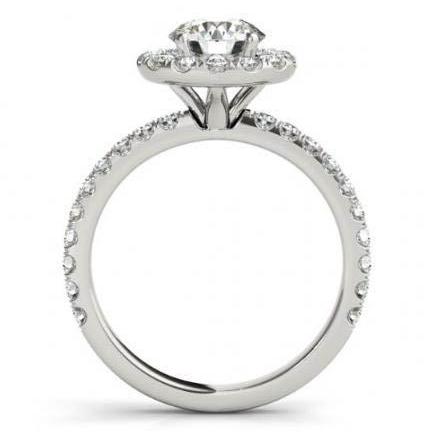 Diamantes redondos de 2.00 quilates Halo Ring em ouro sólido 14K - harrychadent.pt