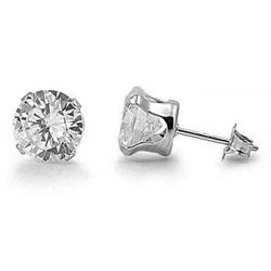 2.00 Ct Ladies Studs Earrings Round Brilliant Cut Diamonds White Gold