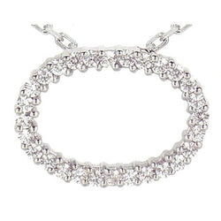 2.01 Carat Circle Diamond Pendant Jewelry White Gold 14K Necklace