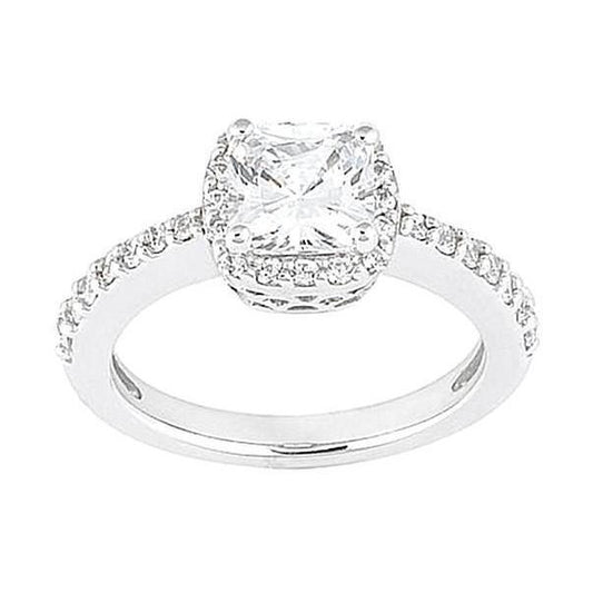 2.01 quilates Halo Cushion Center diamante anel de noivado em ouro branco 14K - harrychadent.pt