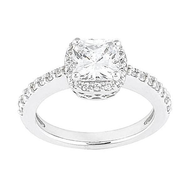 2.01 quilates Halo Cushion Center diamante anel de noivado em ouro branco 18K - harrychadent.pt