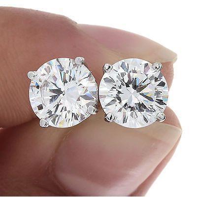 Brinco redondo de diamante com pregos de diamante de 2.20 ct joias femininas de ouro branco - harrychadent.pt