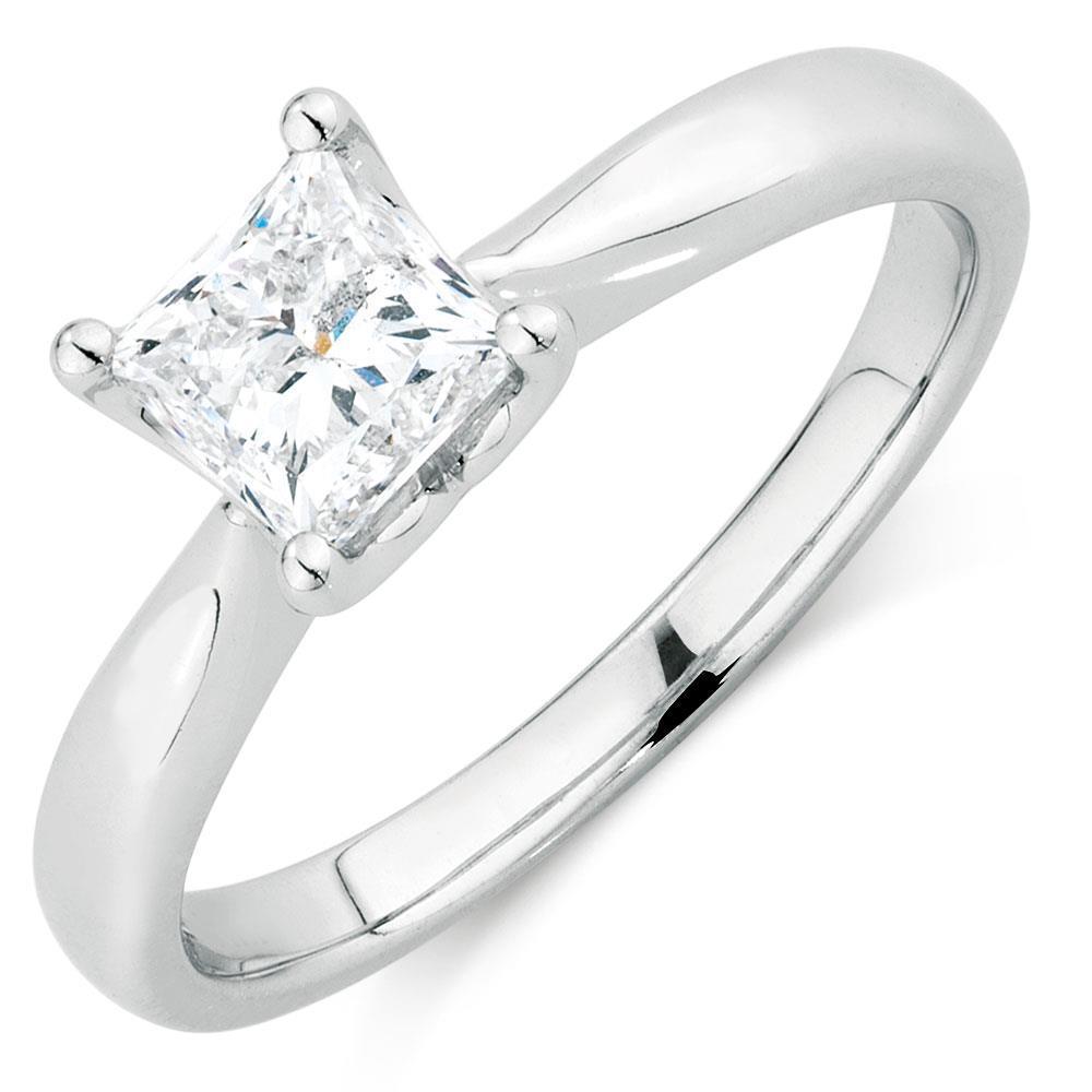 Aliança de diamante de 2.25 quilates Princess Cut Solitaire em ouro branco 14K - harrychadent.pt