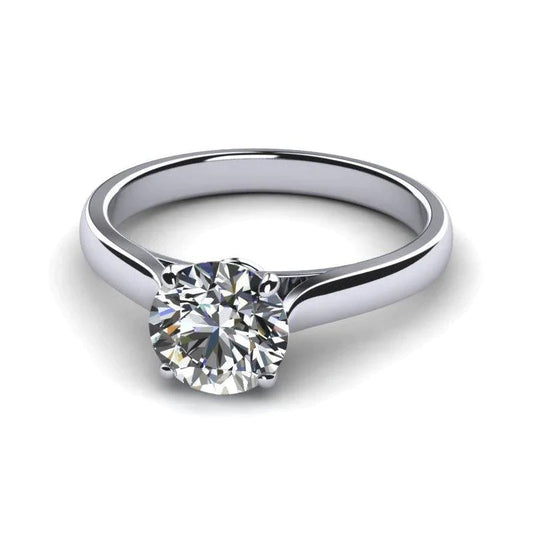 Anel de noivado de diamante solitário de 2,25 quilates ouro branco 4 pontas