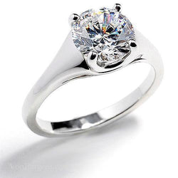 2.25 Ct Brilliant Cut Solitaire White Gold Real Diamond Wedding Ring