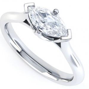 2.25 ct Solitaire Marquise Cut diamante anel de noivado em ouro branco 14K - harrychadent.pt