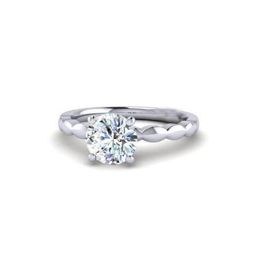 Anel de casamento de diamante com corte redondo de 2.25 ct espumante e ouro branco - harrychadent.pt