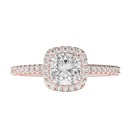 Diamantes 2.30 ct casamento anel halo rosa ouro 14K - harrychadent.pt
