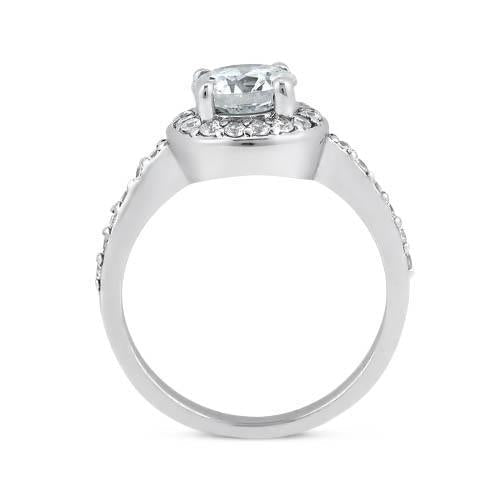 Paciência de 2.30 ct com acentos Halo Ring e diamantes redondos - harrychadent.pt