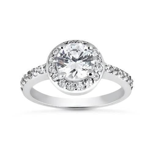 Paciência de 2.30 ct com acentos Halo Ring e diamantes redondos - harrychadent.pt