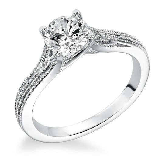 Anel de casamento de diamante brilhante de 2.35 quilates e ouro branco 14K - harrychadent.pt