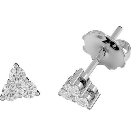 Brinco de diamante de corte redondo de 2.40 quilates em ouro branco 14K - harrychadent.pt