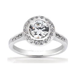2.50 Carat Halo Diamond Wedding Ring White Gold