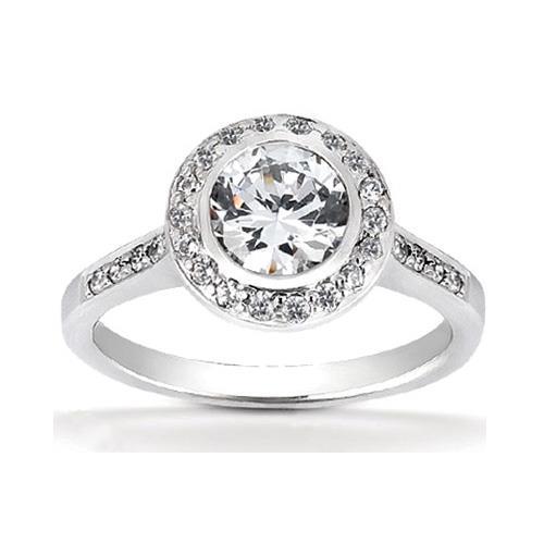 Aliança de ouro branco 2.50 quilates Halo Diamond - harrychadent.pt