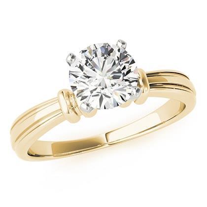 Diamante redondo grande anel solitário de 2.50 quilates amarelo ouro 14K novo - harrychadent.pt