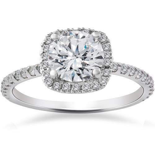 Diamantes 2.50 quilates casamento anel halo ouro branco - harrychadent.pt