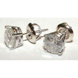 2.50 Carats Real Diamond Solitaires Stud Earrings