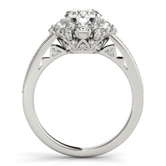 2.50 quilates de diamante redondo de noivado anel halo em ouro branco sólido 14K - harrychadent.pt