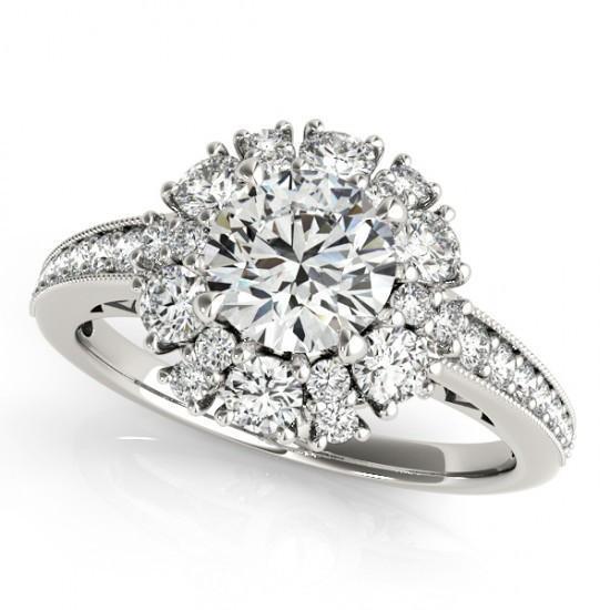 2.50 quilates de diamante redondo de noivado anel halo em ouro branco sólido 14K - harrychadent.pt