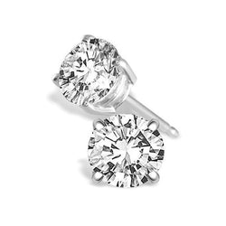 2.50 Carats Round Prong Set Diamond Stud Earring Solid Gold 14K