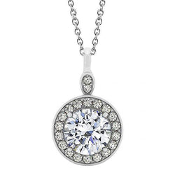 2.50 Ct. Round Diamonds Necklace Pendant Without Chain White Gold 14K