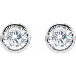 2.50 carats Bezel Set Diamonds Studs Earrings White Gold 14K D VVS1