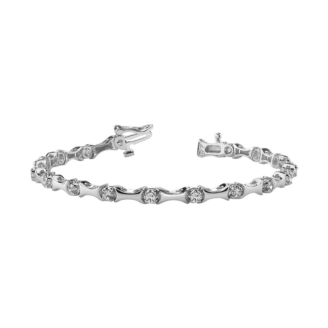 Pulseira de tênis de ouro maciço com conjunto de diamante redondo de 2.55 quilates e 4 pontas - harrychadent.pt