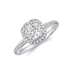 2.6 Ct Sparkling Diamond Engagement Halo Ring White Gold