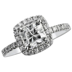 2.65 Carats Sparkling Diamonds Halo Anniversary Ring White Gold 14K