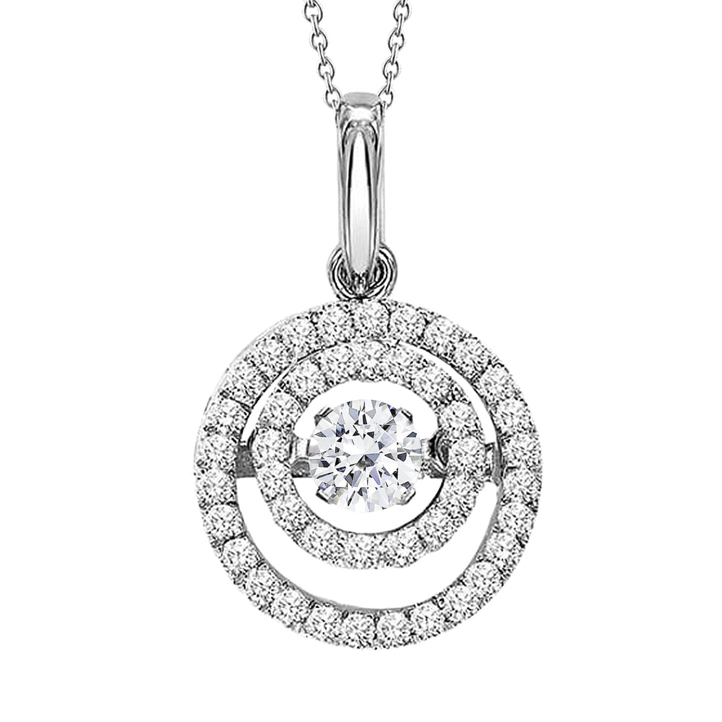 Colar de pingente estilo círculo de 2.7 quilates e diamantes em ouro branco 14K - harrychadent.pt
