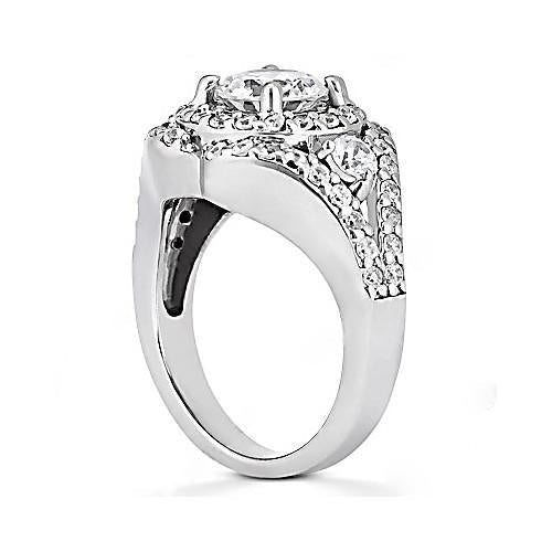 2,72 Ct. Grande joia de aniversário de ouro branco com anel de diamante - harrychadent.pt