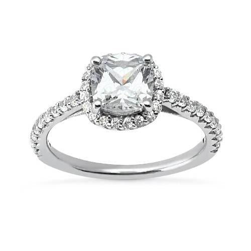 Almofada Halo Diamond de 2.75 quilates com realce em ouro branco 14K novo - harrychadent.pt