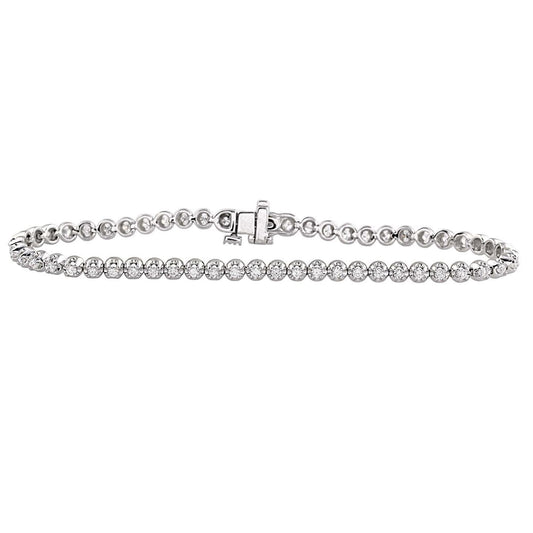 Pulseira feminina de tênis de ouro 14K com diamantes redondos pequenos de 2.75 quilates - harrychadent.pt