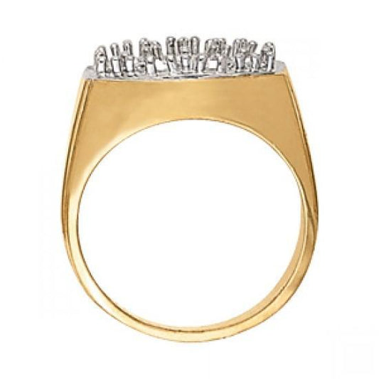 Anel de noivado masculino de diamantes redondos de 2.80 quilates de ouro dois tons 14K - harrychadent.pt
