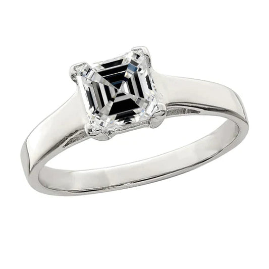 3 Quilate Asscher Anel de Diamante