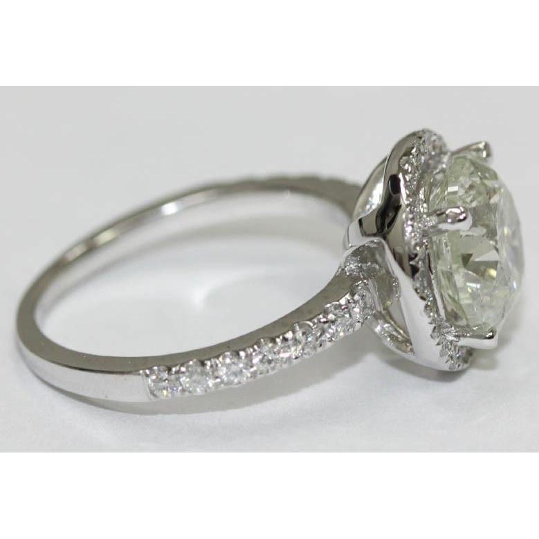 Solitário de anel de noivado de diamante redondo de 3 quilates com detalhes em ouro branco - harrychadent.pt