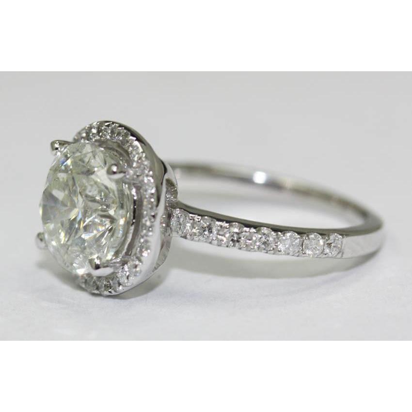 Solitário de anel de noivado de diamante redondo de 3 quilates com detalhes em ouro branco - harrychadent.pt