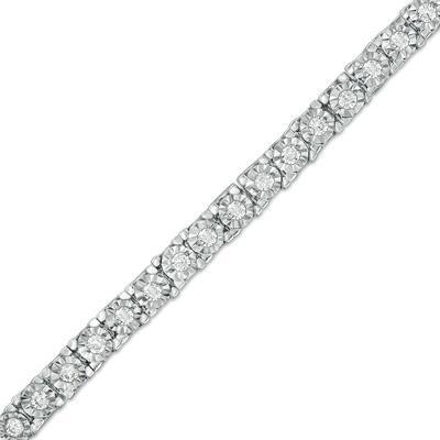 Pulseira de tênis de 3 quilates redonda com corte de diamante e montagem em ouro branco