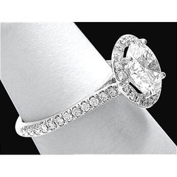 3 Carats Halo Diamond Ring White Gold 14K Engagement Ring