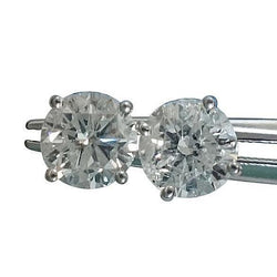 3 Carats Lab Grown Diamond Pair Round Stud Solitaire Earrings White Gold