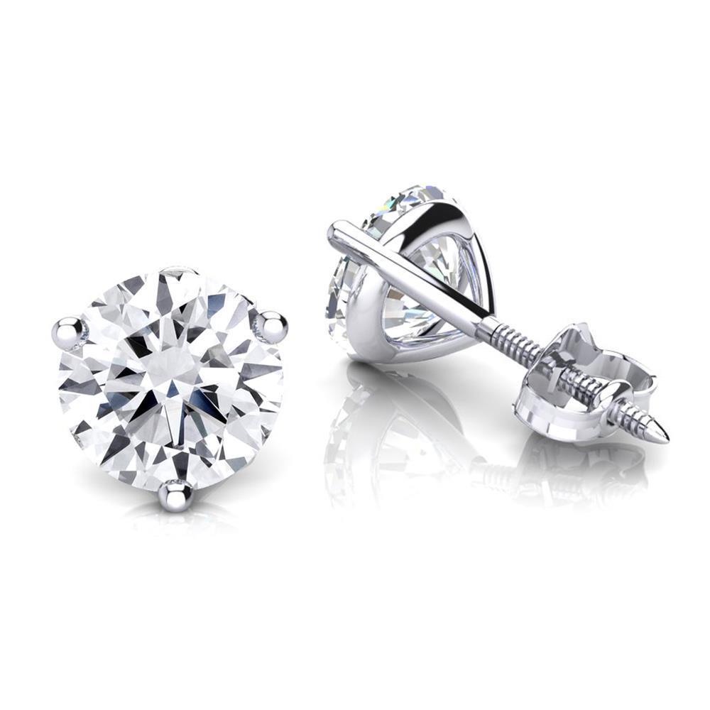 Brincos femininos de diamantes de 3 quilates ouro branco 14K - harrychadent.pt