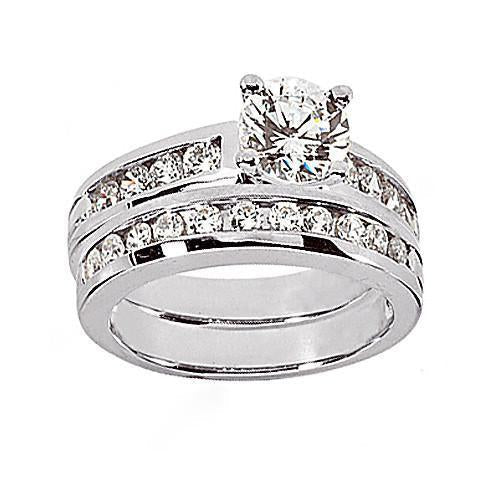 Conjunto de anel de noivado com diamante redondo de 3 quilates - harrychadent.pt