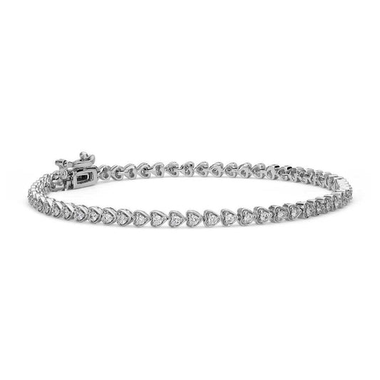 Pulseira feminina de diamantes pequenos com corte redondo de 3 quilates ouro branco 14K - harrychadent.pt