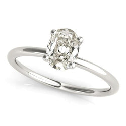 3 Carats Solitaire Oval Old Mine Cut Diamond 3 Carats 14K Gold