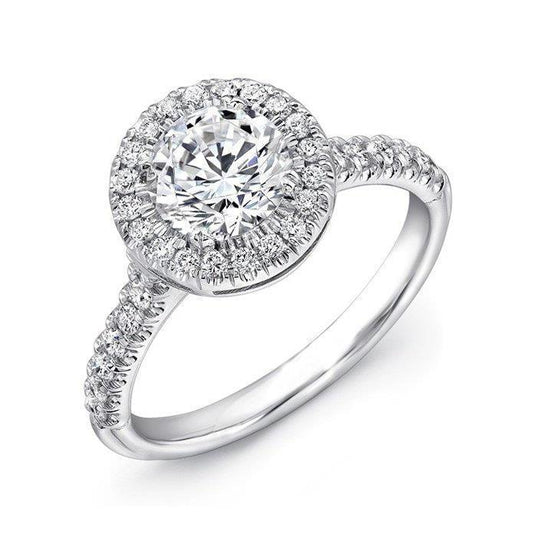 Diamantes com corte redondo de 3 ct anel halo em ouro branco - harrychadent.pt