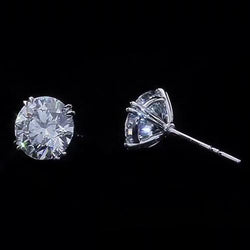 3 Ct Solitaire Round Cut Diamond Studs Earring White Gold Women