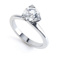 3 Prong Set Round 1.75 Carats Diamond Solitaire Ring White Gold 14K