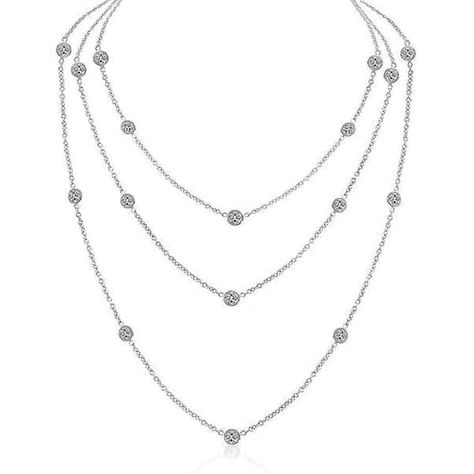 Colar De Diamantes De 3 Fileiras