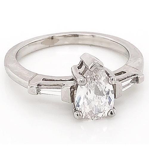 Anel de noivado com 3 pedras de diamante 1.50 quilates de joias ouro branco 14K - harrychadent.pt