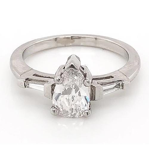 Anel de noivado com 3 pedras de diamante 1.50 quilates de joias ouro branco 14K - harrychadent.pt